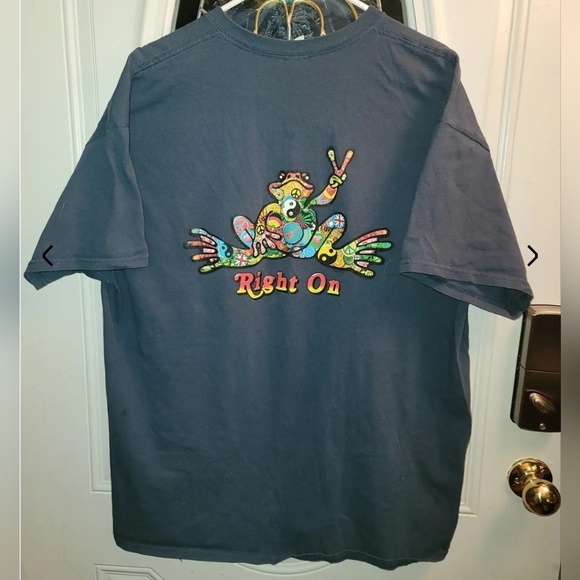 Vintage Peace Frogs Right On Eco-Friendly Tee XXL - Picture 2 of 6